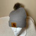 Carhartt Accessories | Carhartt Nwt Knit Pom Pom Fleece Lined Hat | Color: Gray | Size: Os