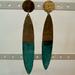 Anthropologie Jewelry | Anthropologie Hammered Drop Earrings | Color: Blue/Gold | Size: Os