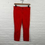 Anthropologie Pants & Jumpsuits | Anthropologie Women's High Rise Cotton Straight Leg Casual Pant Red Size 8 | Color: Red | Size: 8