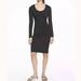 Athleta Dresses | Athleta Carefree Long Sleeve Dress, Stretch Knit, Ruched, Black, Size Small | Color: Black/Gray | Size: Small