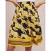 Anthropologie Skirts | Anthropologie Maeve Yellow Horse Print Pleated A-Line Knee Length Skirt | Color: Black/Yellow | Size: 2