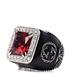 Gucci Jewelry | Gucci Sterling Silver Red Crystal Stone Signet Ring Size: 6 | Color: Red/Silver | Size: 6