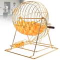 FAXIOAWA Bingo Machine Bingo Roller Cage Bingo Set Bingo Machine Cage Game Set, Bingo Lottery Party Lucky Draw Fundraiser for Lottery, Promotional Activities Lottery Toy,Gold
