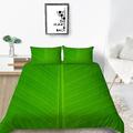 Exquisite Single Duvet Cover Set Green Leaves Patterned 3D Printed Bedding Soft Microfibe Bedding Sets Green Leaves Quilt Cover 135x200 cm and 2 pillow covers 50x75 cm