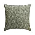 The HomeCentric Decorative Throw Cushion Cover Grey 65x65 cm (26"x26") Velvet Geometric, Embroidery, Handwork Euro Pillow Shams Covers For Couches And Sofas, Geometric Modern Style - Crystal Contours