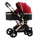 KITCISSL Baby Pushchair Stroller for Newborn, High Landscape Baby Stroller Carriage Two-way Pram Trolley for Infant and Toddler, Lightweight Baby Pram Stroller Ideal for 0-36 Months (Color : Red)