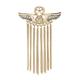 Brooch Pin Creative Brooch Pentagram Badge Angel Wings Chain Tassel Brooch Pin New Wild Fashion Women's Jewelry Badge (Color : Gold)