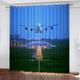 WOSUBI Eyelet Curtains 66" x 54" Airplane Curtains Blackout Thermal Insulated Room Darkening Curtains Blue for Kids Boys Girls Bedroom 2 Panels