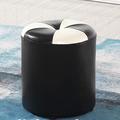 s Foot Stool Leather Foot Stools Round Footstool Shoe Change Stool fee Foot Stool for Living Room Kitchen Bedroom Balcony Stool Rest Stool, Black and white-32x35cm Star of Light