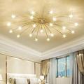 Led Fireworks Ceiling Lights Unique Starry Sky Ceiling Lamp Fixture Gold Chrome-Plated Chandelier Glass Lampshade Living Room Bedroom Dining Room Hanging Light Kids-Lamp (Gold, Warm Light 21)