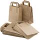 250 Takeaway Bags Brown Kraft Paper SOS Food Carrier Bags with Handles Eco Friendly Safe Party Takeaway Bar Restaurant Shopping Lunch Gift Picnic Durable & Biodegradable (MEDIUM (8.5" x 10" x 4.3"))