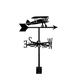 Metal Retro Airplane Weathervane Wind Direction Indicator Roof Installation Farm Scene Garden Courtyard Farmhouse Art Outdoor Hollow Decoration Accessories, Bi-Wing Airplane