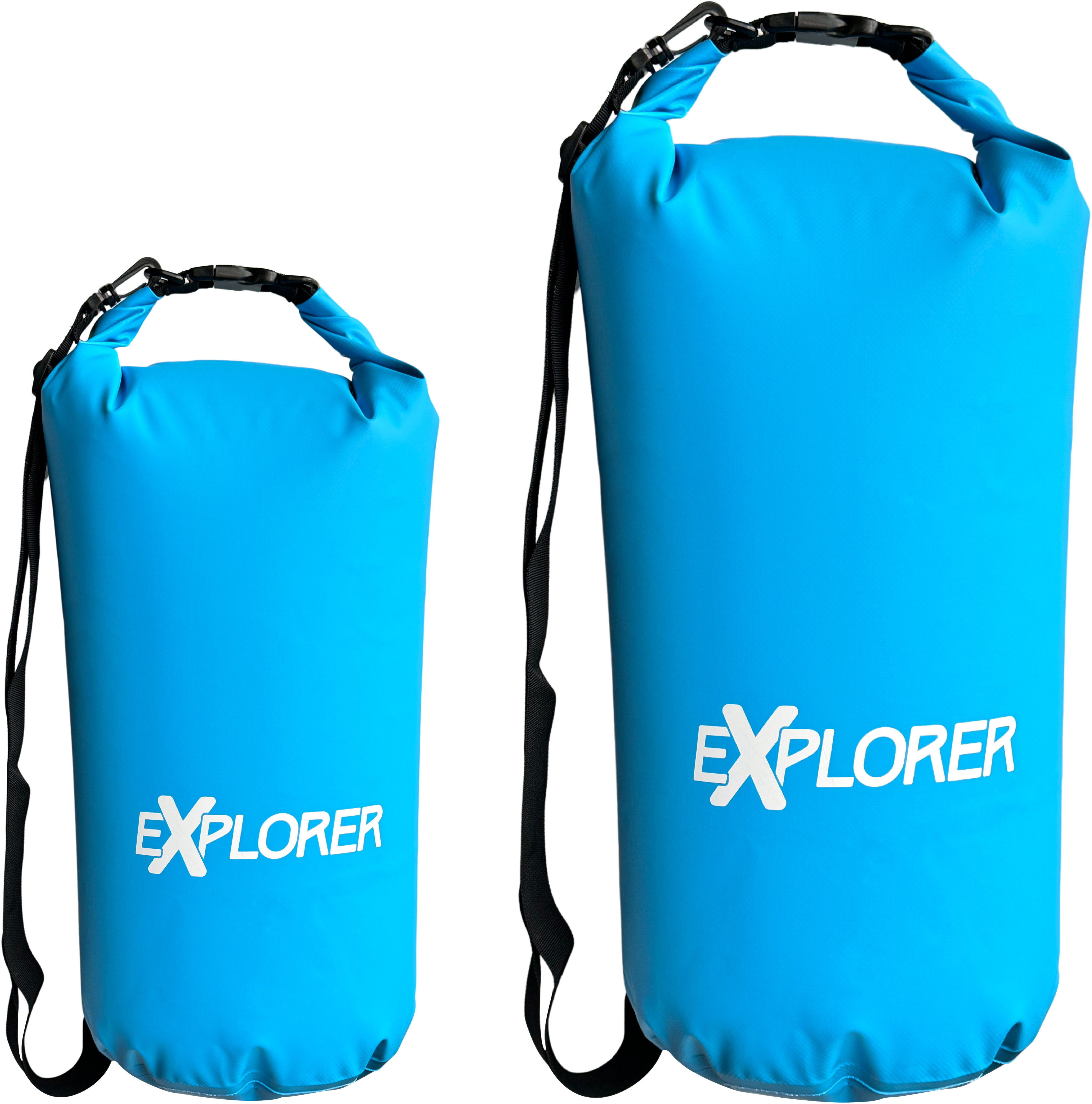 Aufbewahrungstasche EXPLORER "Packsack Rollsack 10 L / 20 L wasserdicht, mit Schultergurt" Gr. 10, blau, Taschen, 10, PVC, Rolltop Tasche für Sup Camping Kajak Wandern Angeln Bootfahren Rafting Image
