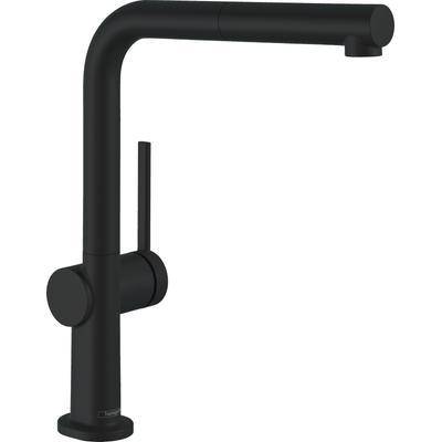 Küchenarmatur HANSGROHE "Talis M54", schwarz (mattschwarz), H:296cm T:25,6cm, Armaturen, 270 Ausziehauslauf 1 Strahlart 