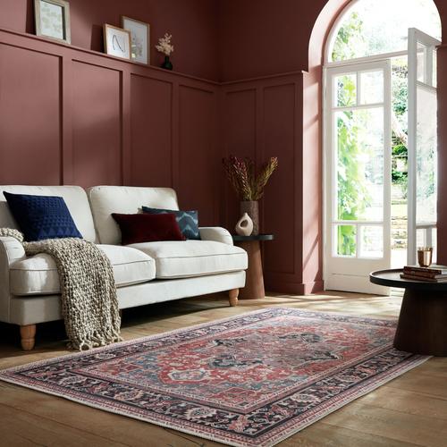 Teppich FLAIR RUGS ""Windsor"" Teppiche Gr. B: 80cm, 4mm, L: 150cm, rot Waschbarer Teppich