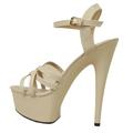 Women's Peep Toe Stilettos High Heel Sandals Fashion Sexy Lace Up Ladies Dress Pumps Ankle (Color : Beige, Size : 7 UK)