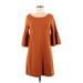 Moth Casual Dress - Sweater Dress: Brown Solid Dresses - Women's Size Medium