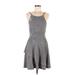 Xtraordinary Cocktail Dress - Fit & Flare: Gray Chevron/Herringbone Dresses - Women's Size 9
