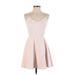 French Connection Casual Dress - Party: Pink Solid Dresses - Women's Size 4