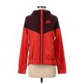 Nike Windbreaker Jacket: Red Color Block Jackets & Outerwear - Women's Size Small