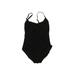 Calvin Klein One Piece Swimsuit: Black Jacquard Swimwear - Women's Size 10