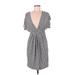Tart Casual Dress - Wrap: Gray Chevron/Herringbone Dresses - Women's Size Medium