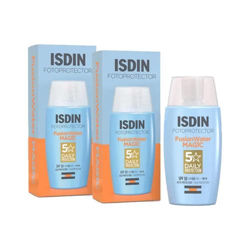 Isdin Fotoprotector Fusion Water Magic LSF 50 ultra-leichte Sonnencreme für das Gesicht Do 2x50 ml Emulsion