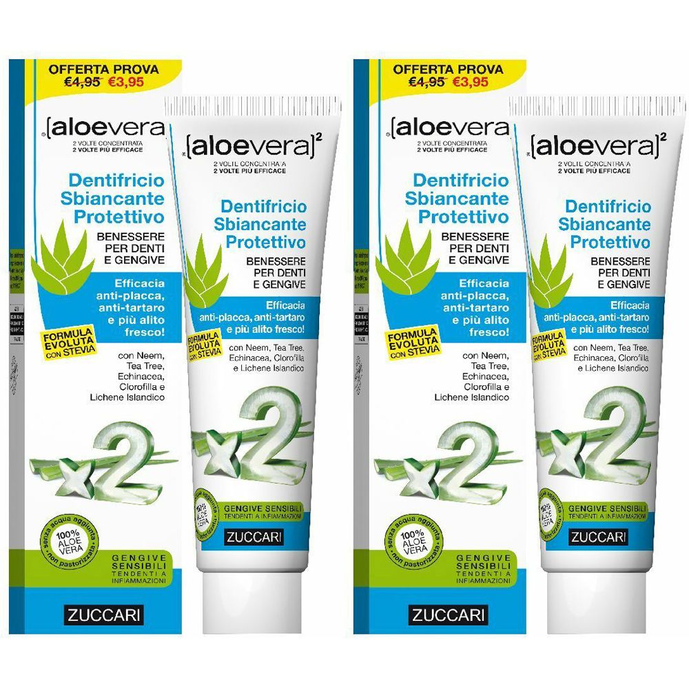 ®[aloevera]² Dentifricio Sbiancante Protettivo Set da 2 2x100 ml