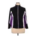 JCPenney Track Jacket: Purple Color Block Jackets & Outerwear - Women's Size X-Large Petite