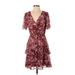 Simply Vera Vera Wang Cocktail Dress - Wrap: Burgundy Paisley Dresses - Women's Size X-Small