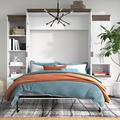 Mercury Row® Armiead 104W Queen Murphy Bed & Narrow Storage w/ Drawers in White | 89.7 H x 20.2 W x 103.6 D in | Wayfair