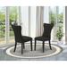 East West Furniture Gallatin Parson Dining Chairs - Button Tufted Nailhead Trim Linen Fabric Chairs, Set of 2, (Finish Options)
