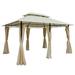 10' x 13' Patio Gazebo, Outdoor Gazebo Canopy Shelter with Curtains,Vented Roof, All-Weather Steel Frame,Cream White