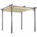 Outsunny 10' x 10' Outdoor Retractable Pergola Canopy, Metal Patio Shade Shelter,Beige