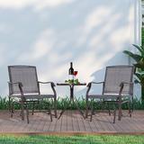 Brayden Studio® Amika 3 Piece Garden Rocking Chair Set Outdoor Glider Lounger Chair Set w/ Table in Gray | Wayfair 8C4FBFB1C5DB436C81D1D1B1EE41E300
