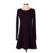 Express Cocktail Dress - Fit & Flare: Burgundy Solid Dresses - Women's Size Small