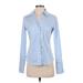 Calvin Klein Long Sleeve Button Down Shirt: Blue Tops - Women's Size 2