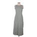 Casual Corner Casual Dress - Midi: Gray Solid Dresses - Women's Size 8