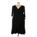 Kiyonna Casual Dress - Wrap: Black Dresses - Women's Size 3X Plus