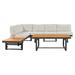 Red Barrel Studio® 3-Piece Modern Multi-Functional Outdoor Sectional Sofa Set Wood in Black/Brown | 29.5 H x 96.1 W x 73.2 D in | Wayfair