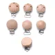 50Pcs Natürliche Holz Baby Schnuller Clip Holz Dummy Nippel Halter DIY Beißring Zahnen Kette Pflege