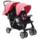 Stahl Doppelsitzer Kinderwagen rosa und schwarz