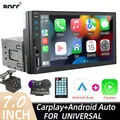 Bqcc carplay android auto 1 din autoradio 7 zoll multimedia player hd touchscreen fm aux eingang