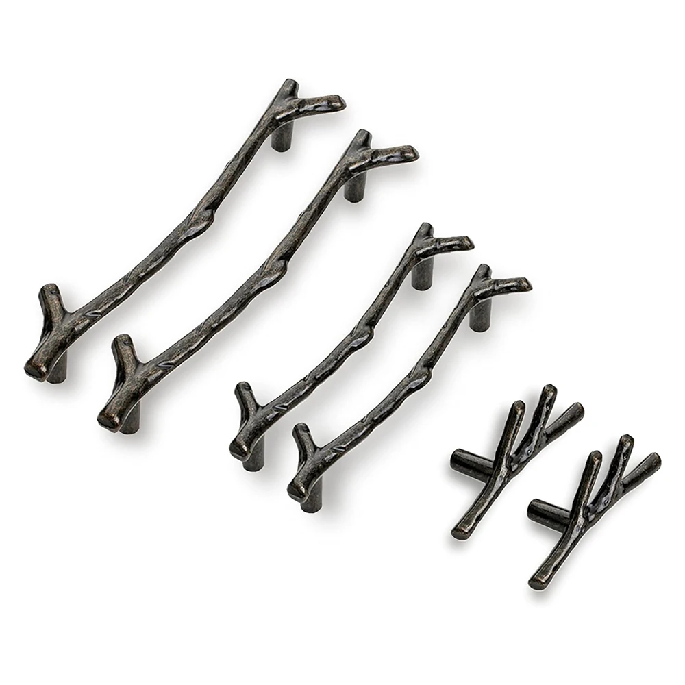 Baumzweig-Griff, Zinklegierung, Vintage-Schubladengriffe, Schrankknauf, Schrankmöbel, Hardware, Türknöpfe, 5 Farben Image
