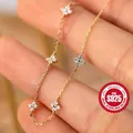 MC-Bracelet pendentif fleur en argent regardé 100% pour femme bijoux fins bracelets en or cadeau