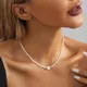 Collier pendentif coeur en émail coloré pour femme collier perlé fait main bohème ethnique bijoux