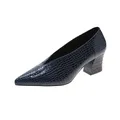 Chaussures simples rétro à talons épais pour femmes chaussures pointues à bout en V confortables