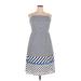 Eri + Ali Casual Dress - Midi: Blue Stripes Dresses - Women's Size X-Large