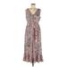Madewell Casual Dress - Maxi: Gray Floral Motif Dresses - Women's Size 6