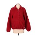 Lands' End Faux Fur Jacket: Red Jackets & Outerwear - Women's Size Small